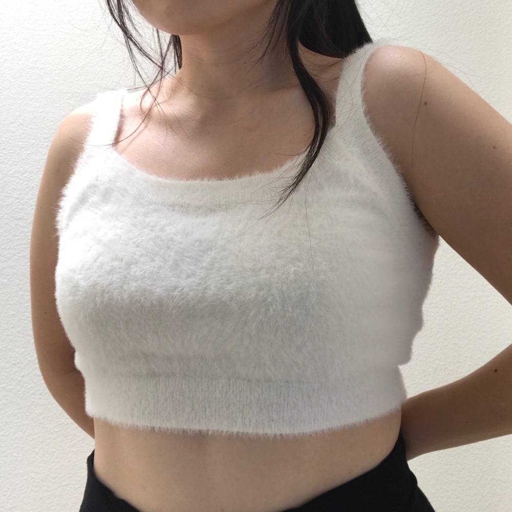 Solid Fuzzy Cami Knit Top